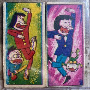 Vintage Japanese Menko Martial Arts Frog Bat Trading Cards